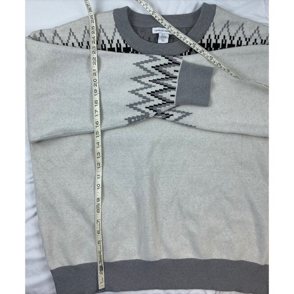 Cupcakes and Cashmere‎ Womens 2X Gray Fair Isle Long Sleeve Sweater - Picture 7 of 9